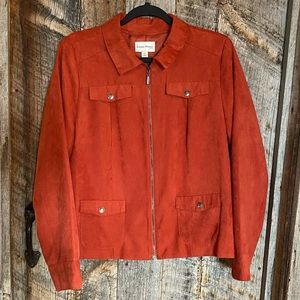 Studio Works Women’s 14P Rust Blazer faux-suede lined like new